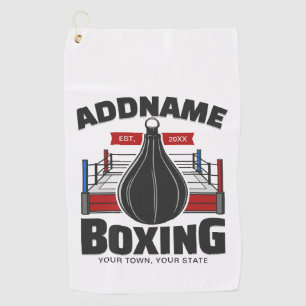 Toalla De Golf Ring de Boxeo ADD NOMBRE Boxer Gimnasio Bolsa de V