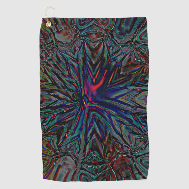 Toalla De Golf Rocioso digital oscuro y golpes grabado en relieve (Anverso)