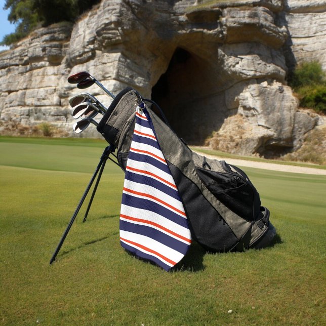 Toalla De Golf Rojo con franjas azules (Golf towel)