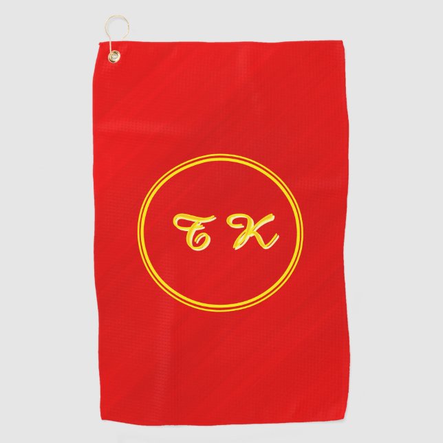 Toalla De Golf Rojo de estilo personalizado (Anverso)