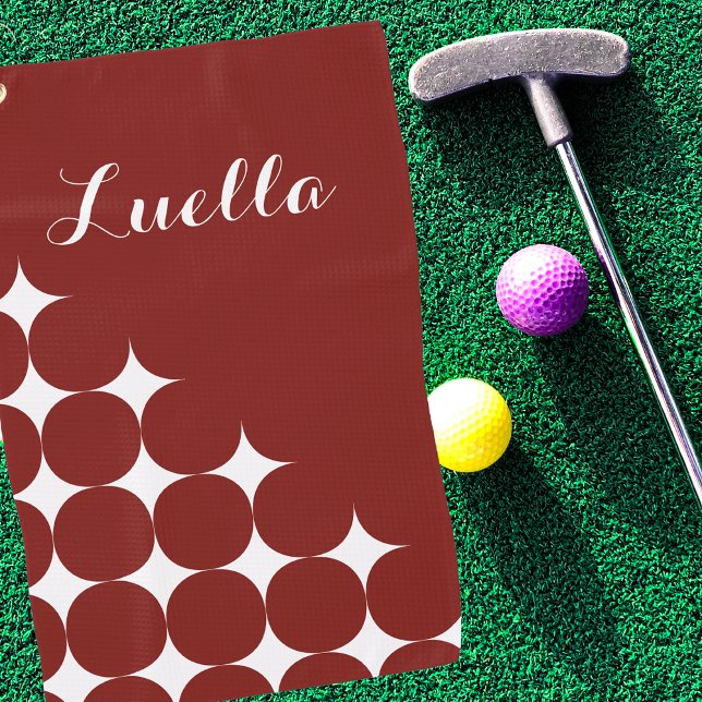 Toalla De Golf Rojo retro moderno y elegante (Subido por el creador)