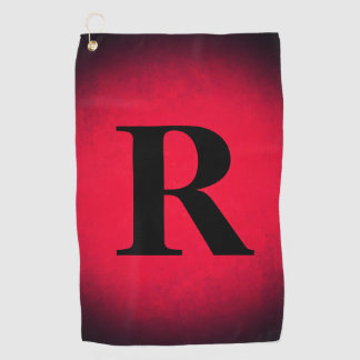 Toalla De Golf Rojo y negro grandes audaces monograma moda modern