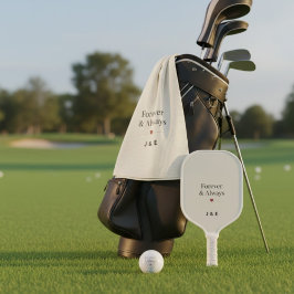 Toalla de Golf Romántica con Iniciales Personaliza