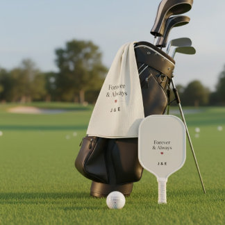 Toalla de Golf Romántica con Iniciales Personaliza
