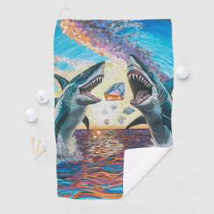 Toalla De Golf Rompiendo el Glamour Chomp-Shark por joyas brillan