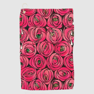 Toalla De Golf Rosa Art Nouveau Rennie Macintosh Graphic