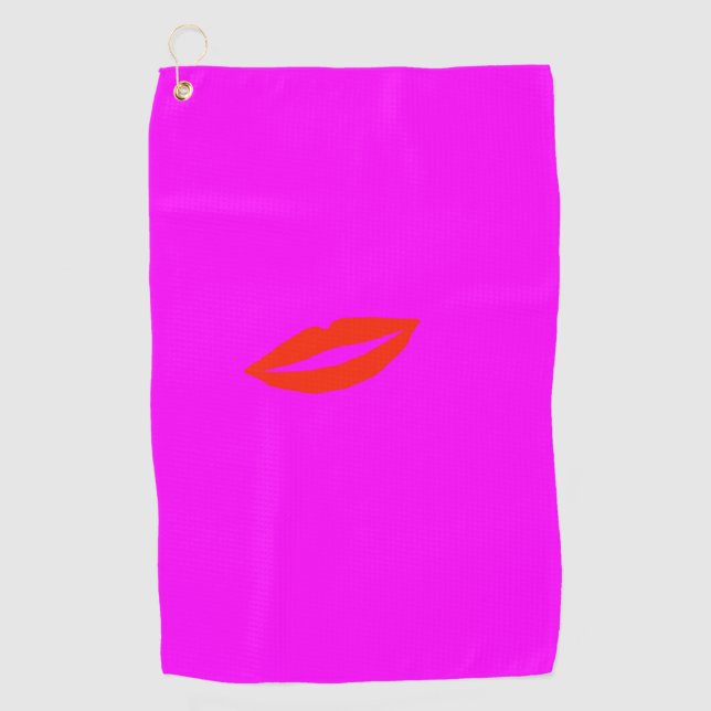 Toalla De Golf Rosa de los labios rojos (Anverso)