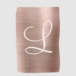 Toalla De Golf Rosa de moda Monograma rosa Metalizado cepillado d