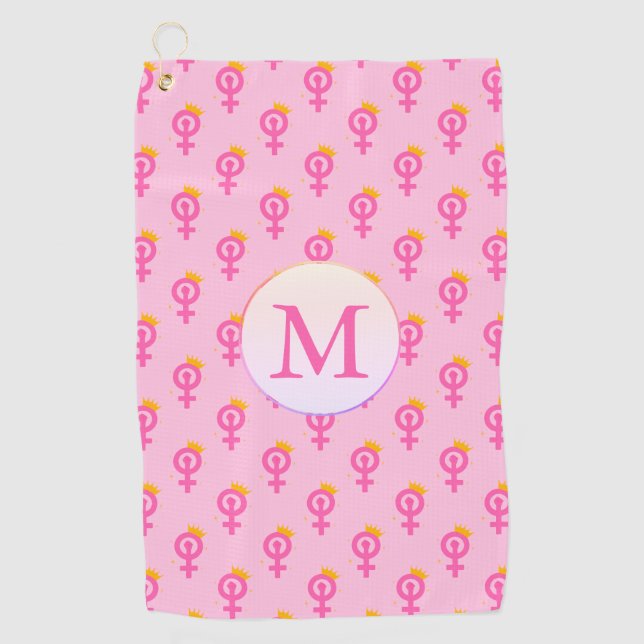 Toalla De Golf Rosa feminista personalizado (Anverso)