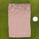 Toalla De Golf Rosa Oro Rubor Purpurina Rosa Girly Monograma Nomb<br><div class="desc">Oro Rosa - El Purpurina Rubor Pink Sparkle Cepilló El Nombre Metalizado Del Monograma Toalla De Golf. Esto hace que el dulce perfecto cumpleaños 16, boda, ducha de novia, aniversario, ducha de bebé o fiesta de soltera sea regalo para alguien que ama el lujo glam y los estilos de moda....</div>