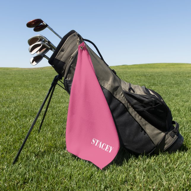 Toalla de golf rosa personalizada (Verde)