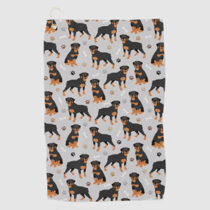 Toalla de golf Rottweiler Dog Bones y Paws