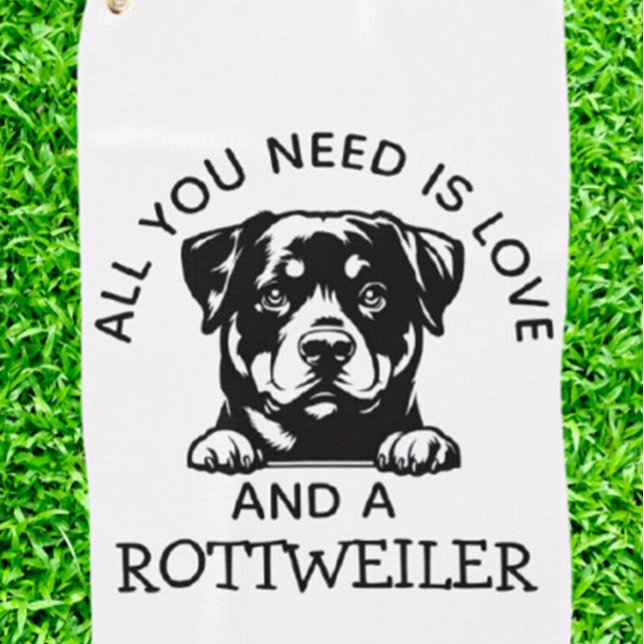 Toalla De Golf Rottweiler Lovers (Show your love for Rottweilers on the green with this unique golf towel.  )