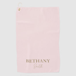 Toalla De Golf Rubor Pink Gold Name