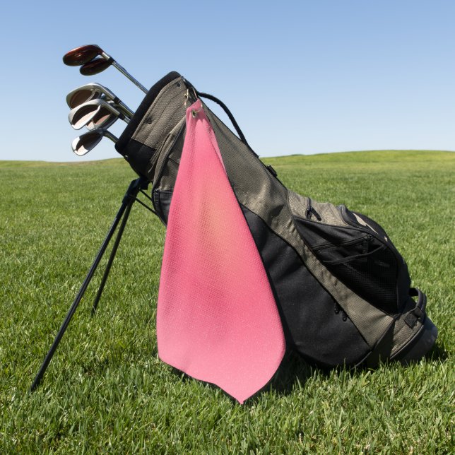 Toalla de golf Rubor Pink Sparkle con gancho (Verde)