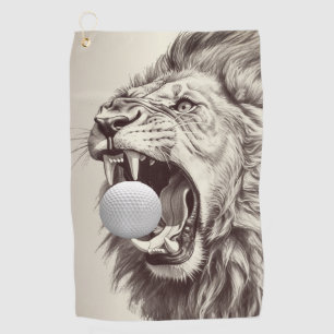 Toalla De Golf Rugido del león sostiene pelota de golf