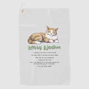 Toalla De Golf Sabiduría Kitty - Gato gracioso que gobierna con u