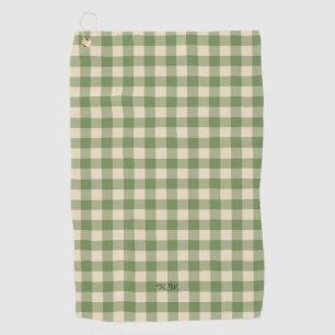 Toalla De Golf Sage Green Gingham Plaid