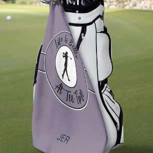 Toalla De Golf Salida de Golfista Humor Deportes Monograma Violet