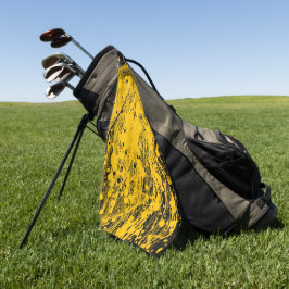 Toalla De Golf Salpicaduras de pintura negra y amarilla