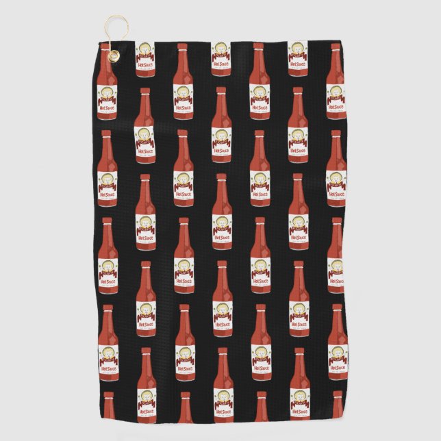 Toalla De Golf Salsa picante salsa picante gato patrón Maracas (Anverso)