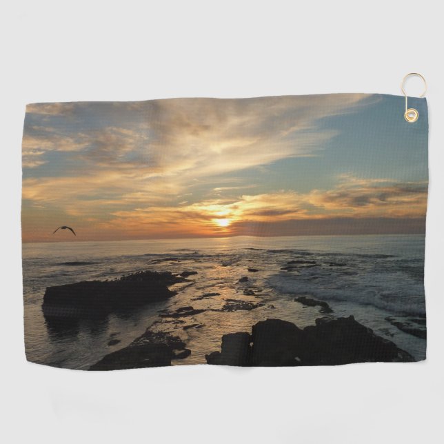 Toalla De Golf San Diego Sunset I California Seascape (Horizontal)
