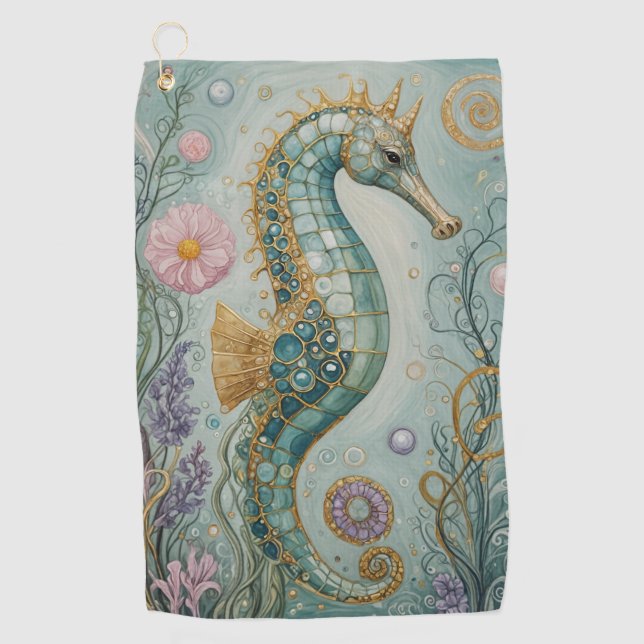 Toalla De Golf Santuario Shimmering Seahorse (Anverso)
