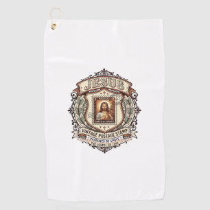 Toalla De Golf Sello postal vintage Jesús Sello postal vintage Je
