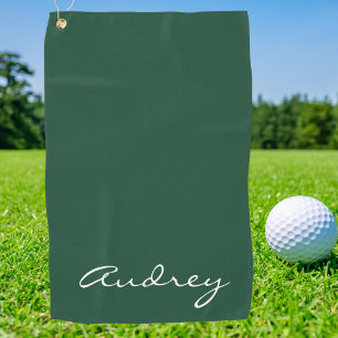 Toalla De Golf Sencillo Moderno Minimalista Monogramado Chic Verd