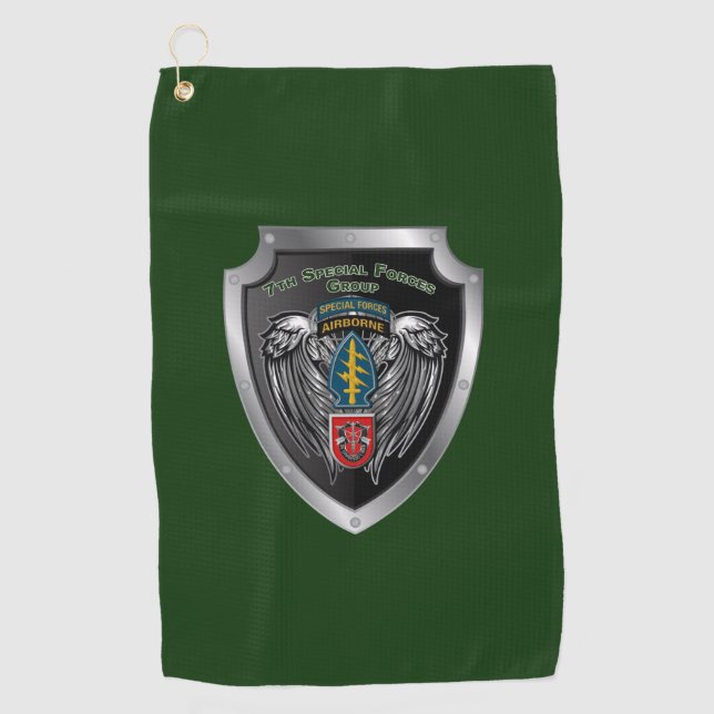 Toalla De Golf Séptimo Escudo de Fuerzas Especiales (Airborne) (Anverso)