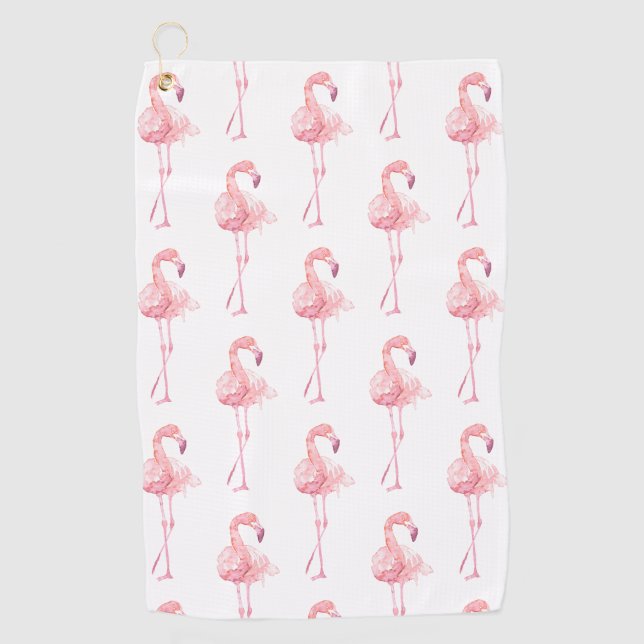 Toalla De Golf Serie Flamingo Tierno Diseño 2 (Anverso)