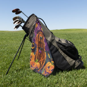 Toalla De Golf Setter Rojo Irlandés Espeluznante Bruja de Hallowe