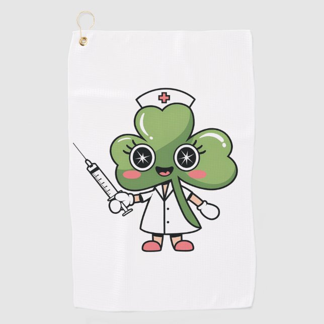 Toalla De Golf Shamrock Lucky Charm Nurse Kawaii Lucky Charm (Anverso)