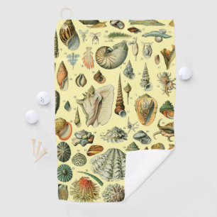 Toalla De Golf Shell de conchas marinas Mollusk Clam Elegante Art