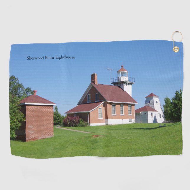 Toalla de golf Sherwood Point Lighthouse (Horizontal)