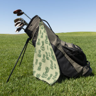 Toalla De Golf Silueta de cactus suculenta en tazas y macetas