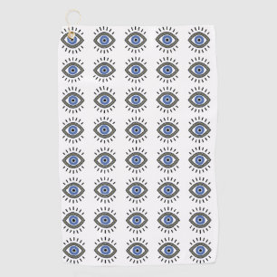 Toalla De Golf Símbolo de protección de ojos malvados, ojo azul