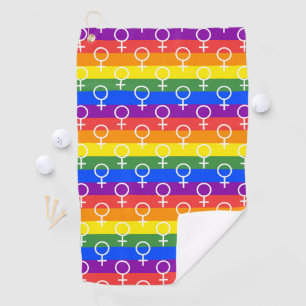 Toalla De Golf Símbolo femenino patrón arco iris