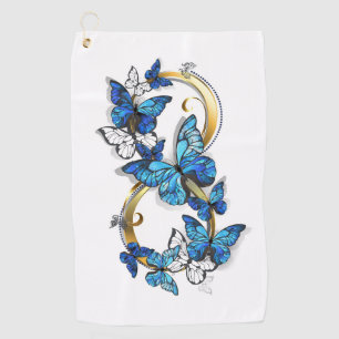 Toalla De Golf Símbolo infinito de mariposas Morpho azules
