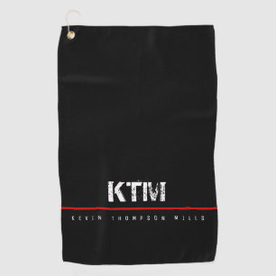 Toalla De Golf simple básico negro monogramado