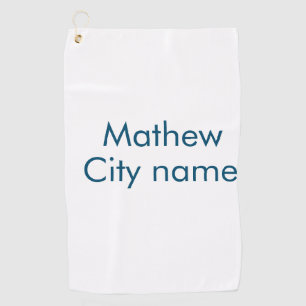 Toalla De Golf simple letra inicial monograma añada su nombre