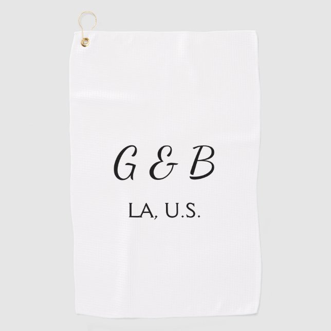 Toalla De Golf SIMPLE MINIMAL agregar el nombre de la pareja nomb (Anverso)