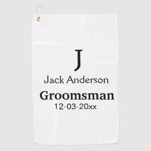 Toalla De Golf SIMPLE MINIMAL añada tu nombre personalizado groom
