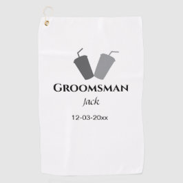 Toalla De Golf SIMPLE MINIMAL añada tu nombre personalizado groom
