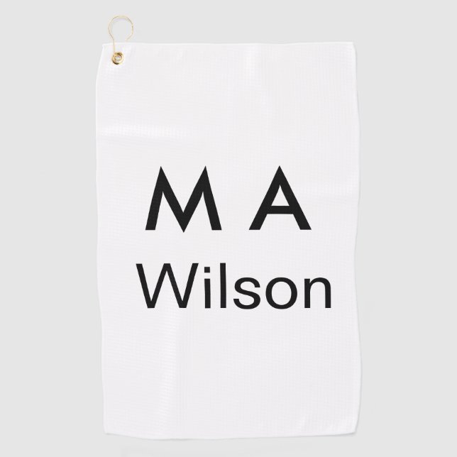 Toalla De Golf Simple monogram add your name letter man minimal   (Anverso)