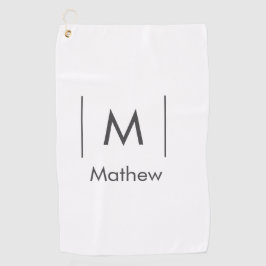 Toalla De Golf Simple monograma elegante nombre líneas hombre pad
