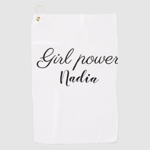 Toalla De Golf simple poder de chica minimalista agregar nombre t