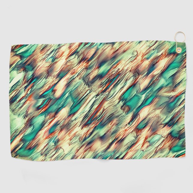 Toalla De Golf Simulación de rocas o estalagmitas en verde a sepi (Horizontal)