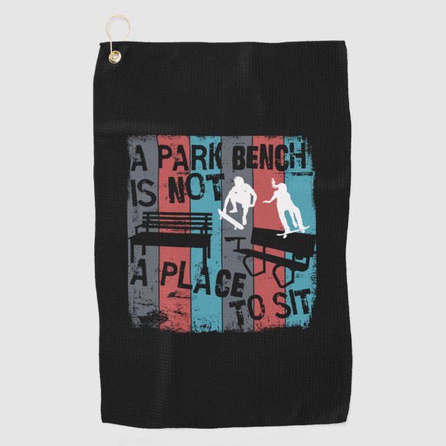 Toalla De Golf Skateboarding - Skateboarder Funny Park Bench (Anverso)