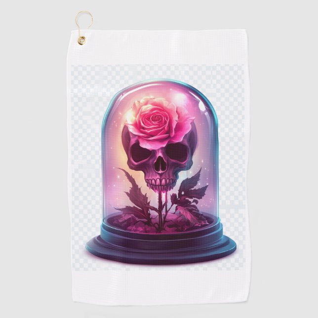 Toalla De Golf Skull in Rose Glass (Anverso)